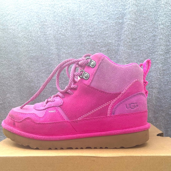 UGG Kids Highland Heritage Pink Suede Boots Sneakers Size 2 with Box - Picture 1 of 6